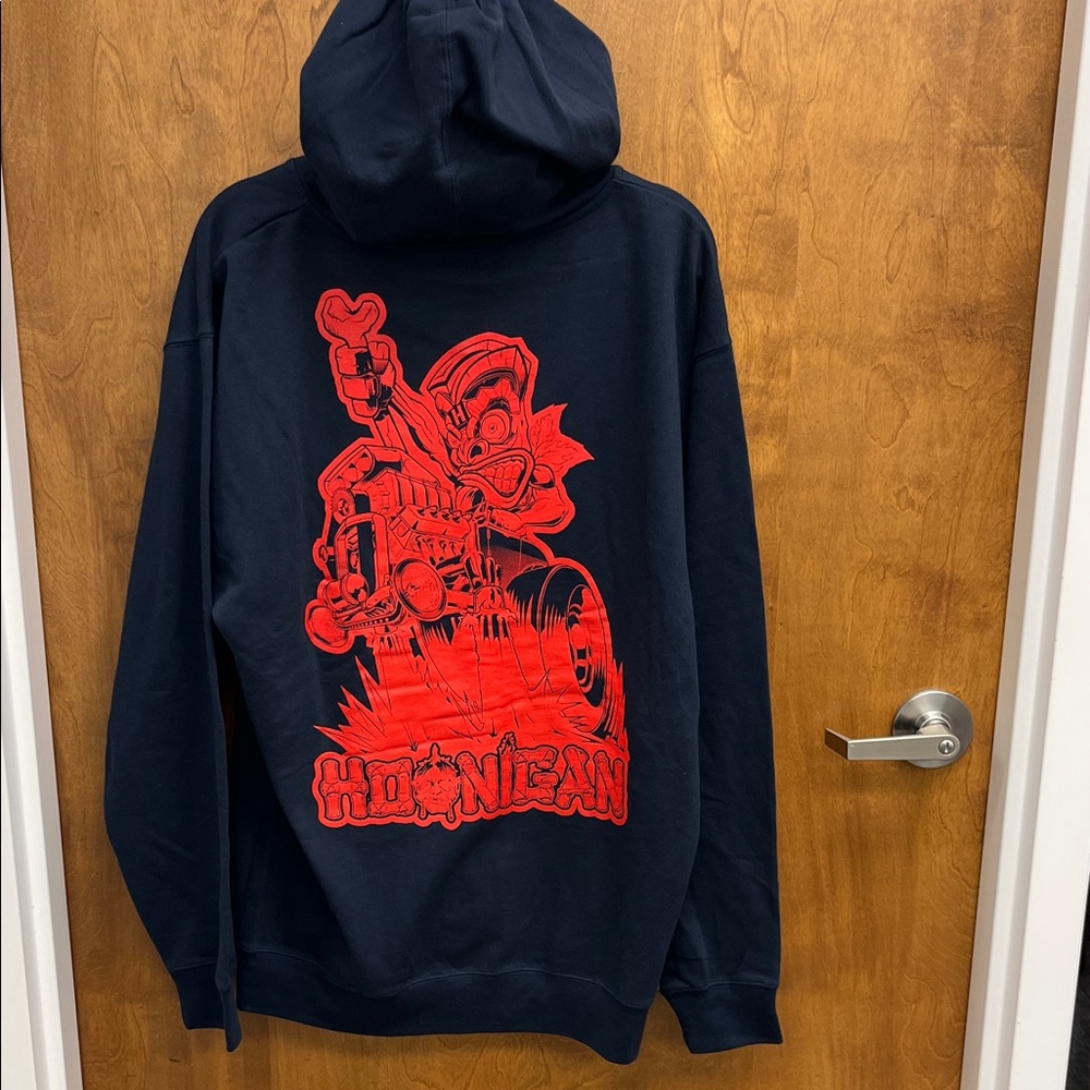 Hoonigan Navy Hoodie with Red Graphic